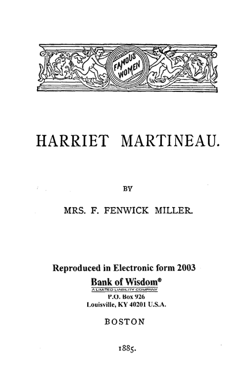 (image for) Harriet Martineau.
